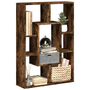 Libreria-Scaffale per Libri-Mobile di Stoccaggio Rovere Fumo 63x20x90 cm in Truciolato
