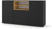 CASSETTIERA SOGGIORNO TV ANETTE DYNAMIC 24 151x44x86cm NERO OPACO ROVERE
