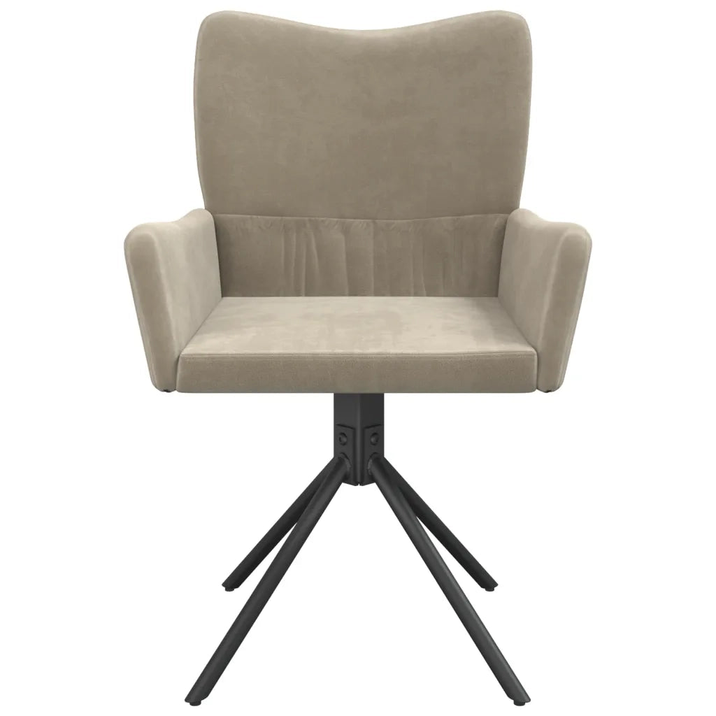 Sedie da Pranzo Girevoli 2 pz Grigio Chiaro in Velluto cod mxl 10126