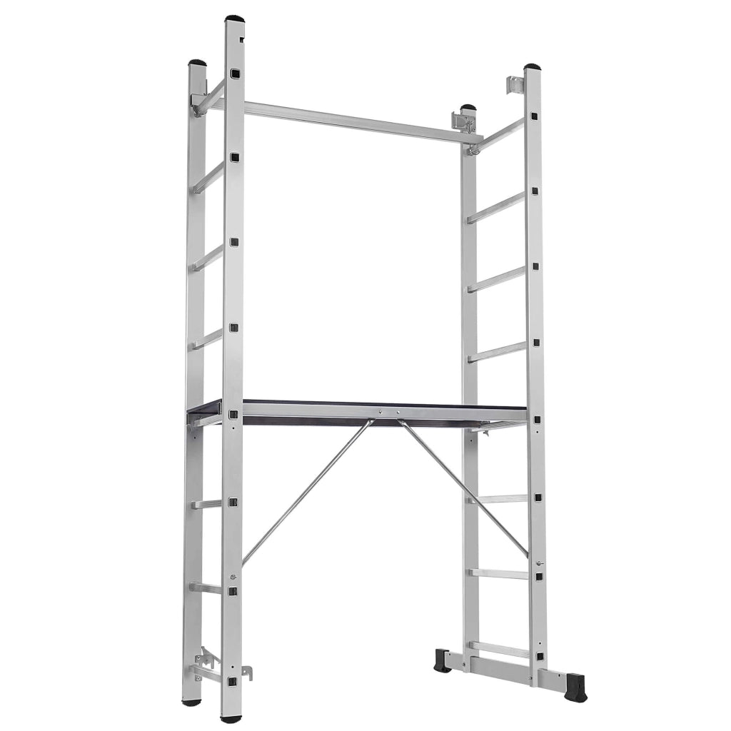 KADAX Mini ponteggio in alluminio 2x8 gradini Piattaforma di lavoro Scala 3 in 1 pieghevole