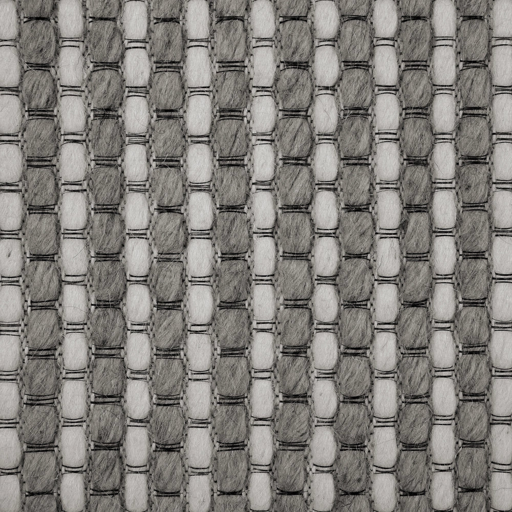 Tappeto Grigio Scuro Lana e Poliestere 140 x 200 cm Trapuntato a Mano Design Classico
