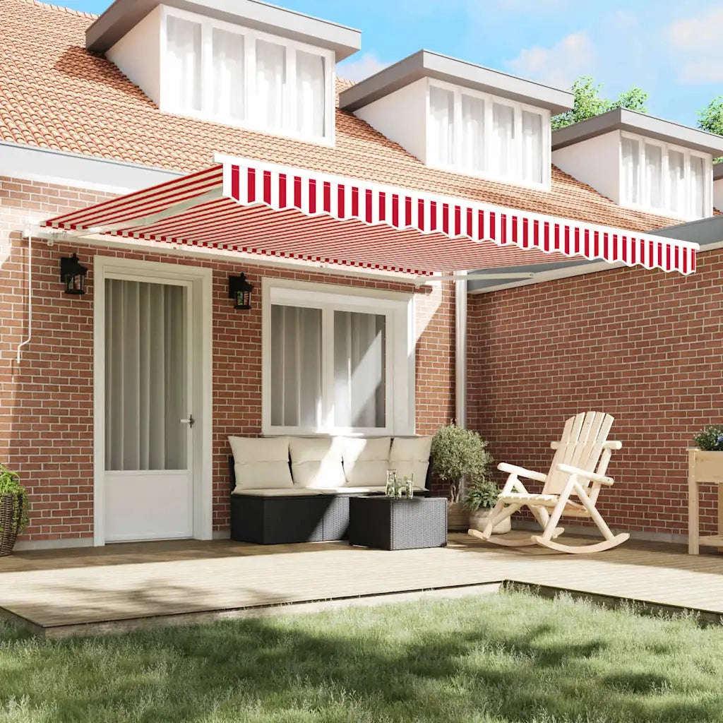 Tenda Retrattile Rosso e bianco 400 × 350 cm Poliestere 3330751