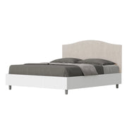 Letto Matrimoniale 160x200 cm struttura bianco frassino testata Grace - Contenitore,Microfibra,Sabbia