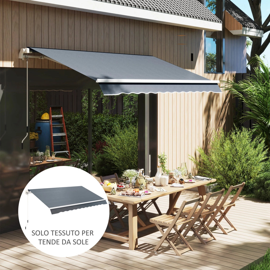 Telo di Ricambio per Tenda Parasole 4x3 m in Poliestere Anti UV 50+ ¨C zephmum ¨C Grigio