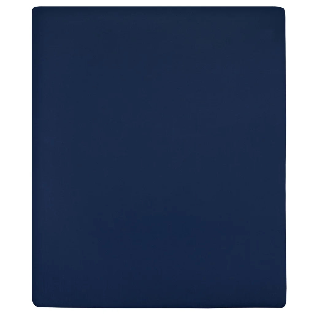 Lenzuolo con Angoli Jersey Blu Marino 100x200 cm Cotone cod mxl 63848