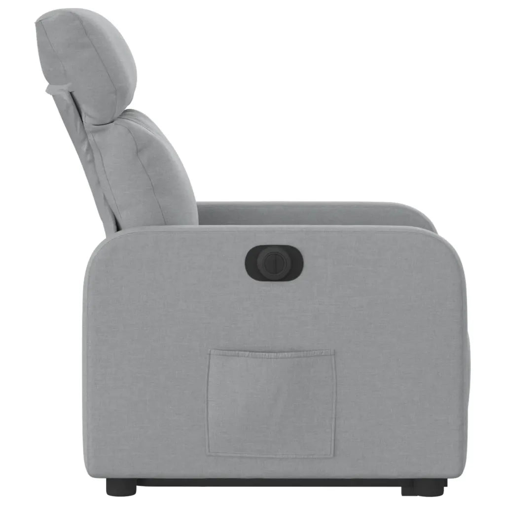Divano Sedia-Poltrona Reclinante Alzapersona Elettrica Grigio Chiaro Tessuto 325764