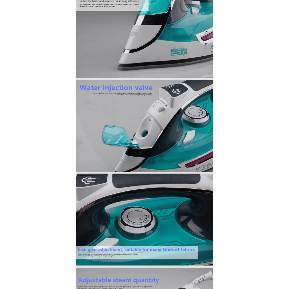 Trade Shop - Ferro Da Stiro A Vapore 2000w Con Piastra In Ceramica Steam Iron Anticalcare -