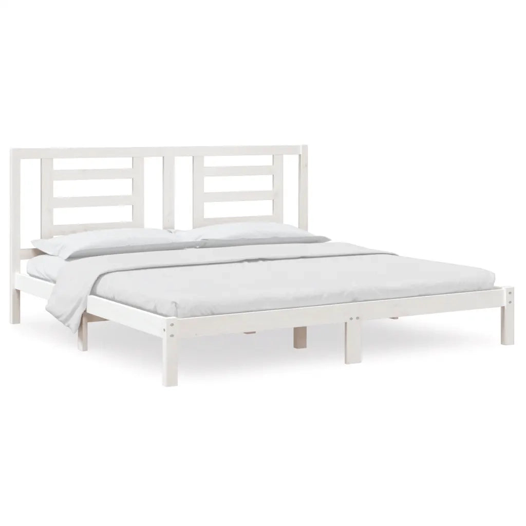 Giroletto senza Materasso Bianco 200x200 cm Legno Massello Pino 3104369