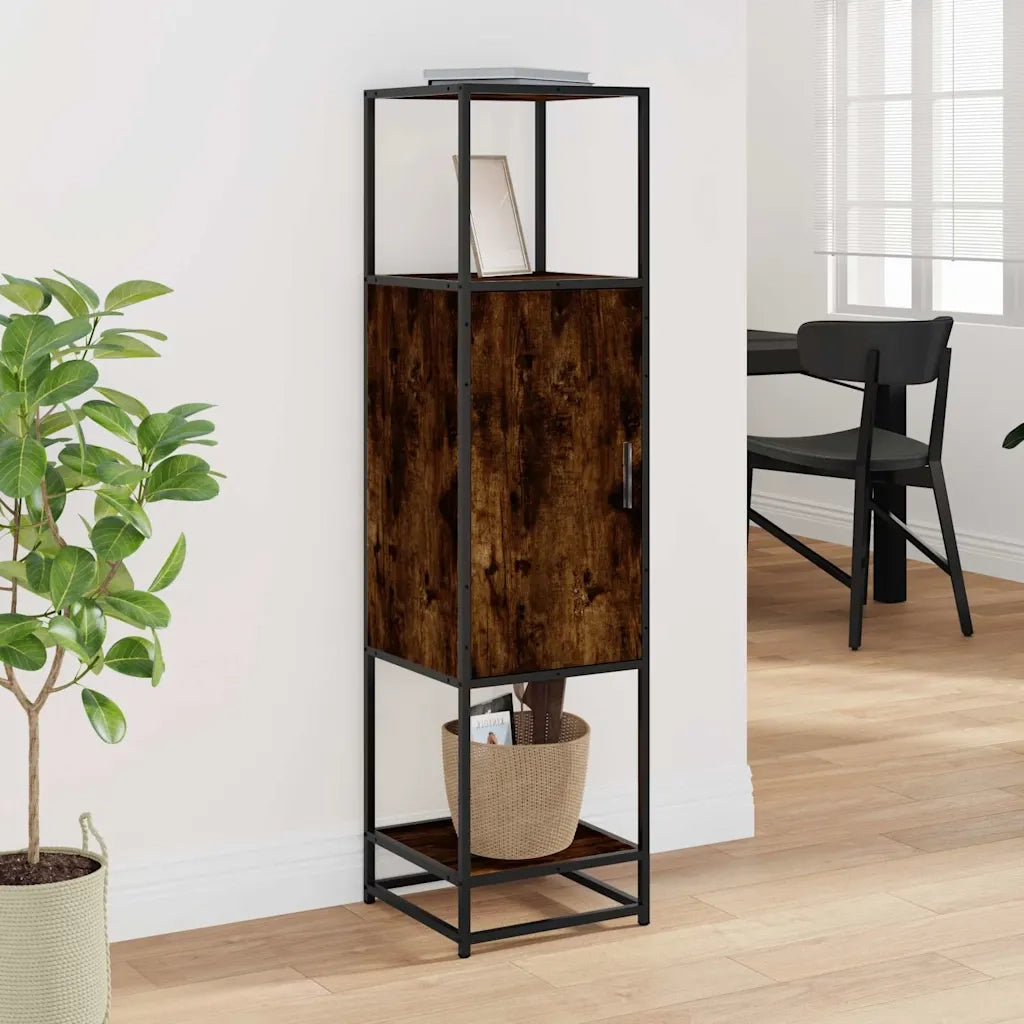 Credenza Rovere Fumo 35,5x35x139 cm Legno Multistrato Metallo 849036