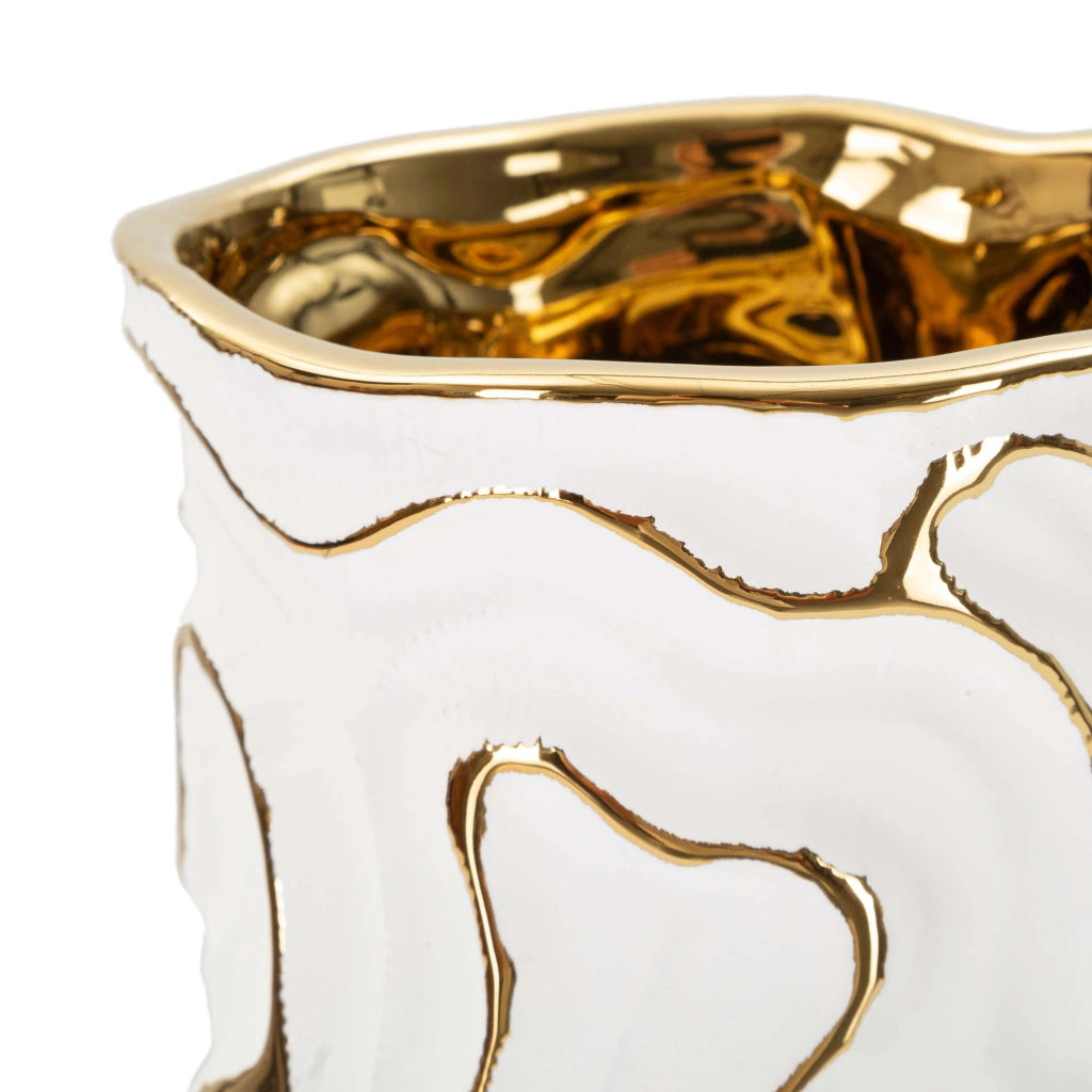 Banisilo, Vaso Colore Struttura oro, Bianco
