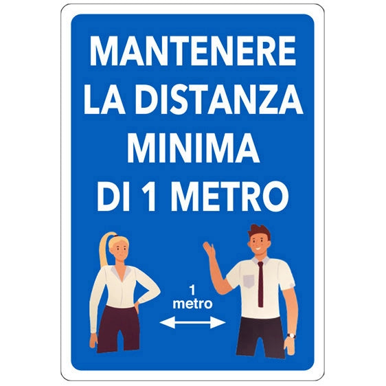 ETIC.ADES.30X20 MANTENERE DIST. MINIM. DI 1MT- 1,0 pz