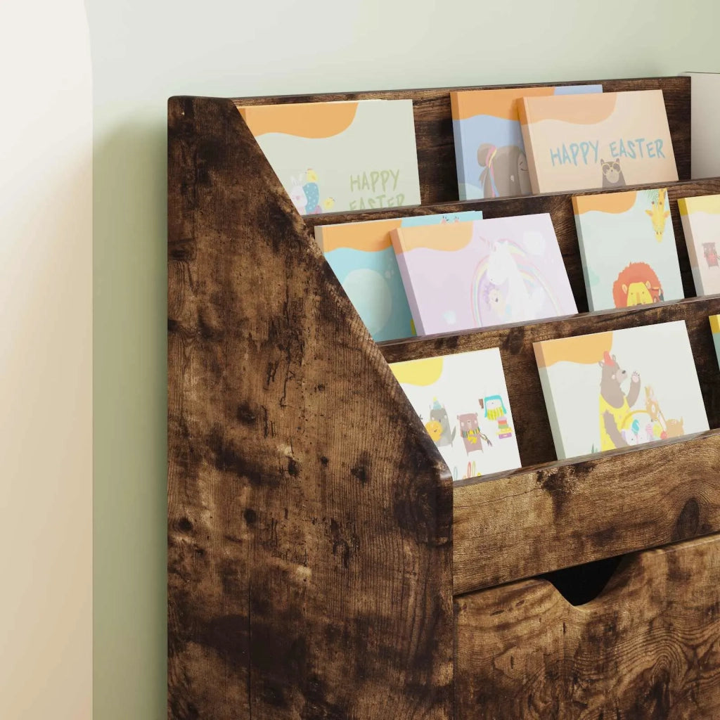 Libreria per Bambini con cassetto Rovere fumé 60 x 29,5 x 69 cm