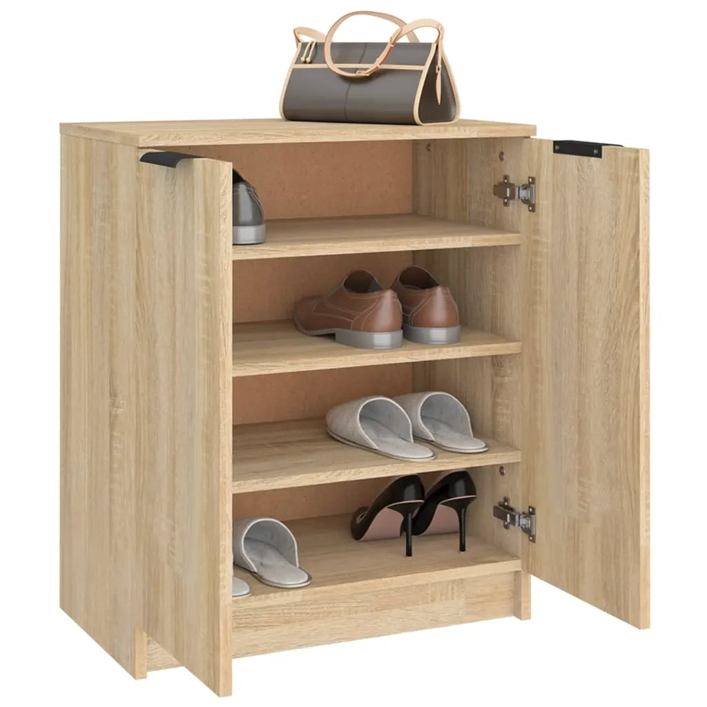 Scarpiera-Scaffale per scarpe Rovere Sonoma 59x35x70 cm in Legno Multistrato