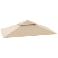 Copertura per Gazebo da Giardino 244x152 cm a 2 Livelli in Poliestere 160gsm Beige