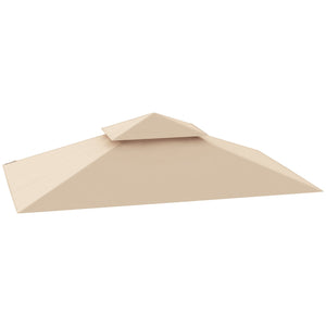 Copertura per Gazebo da Giardino 244x152 cm a 2 Livelli in Poliestere 160gsm Beige