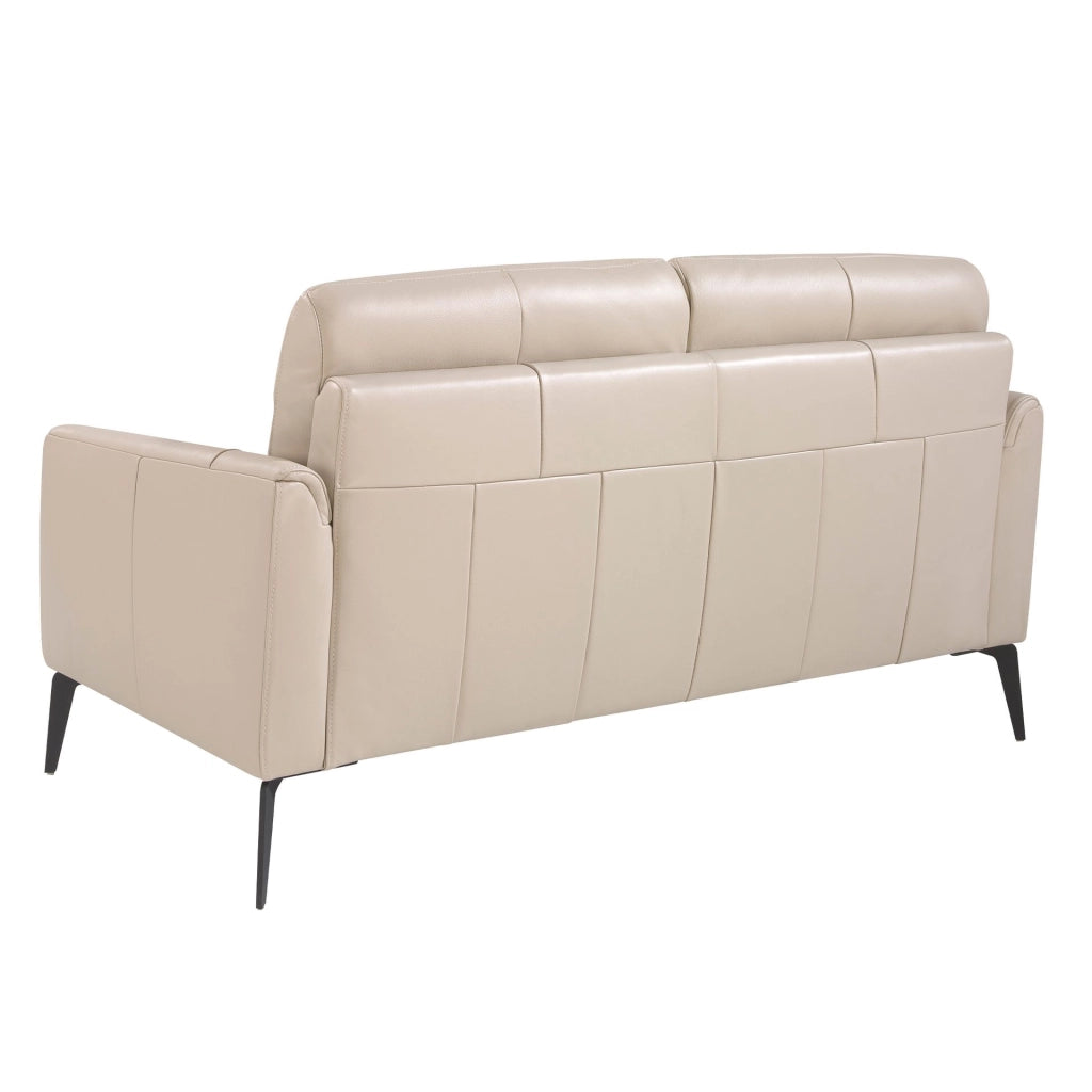 divano a 2 posti in pelle grigio taupe