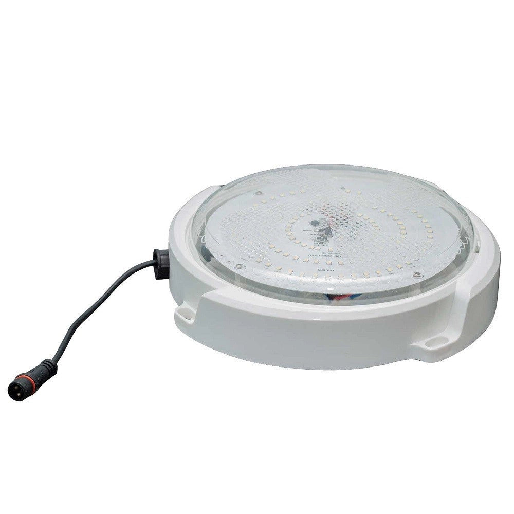 Trade Shop - Plafoniera Solare Lampada Sensore Crepuscolare Tonda 60w Dimmerabile Telecomando -