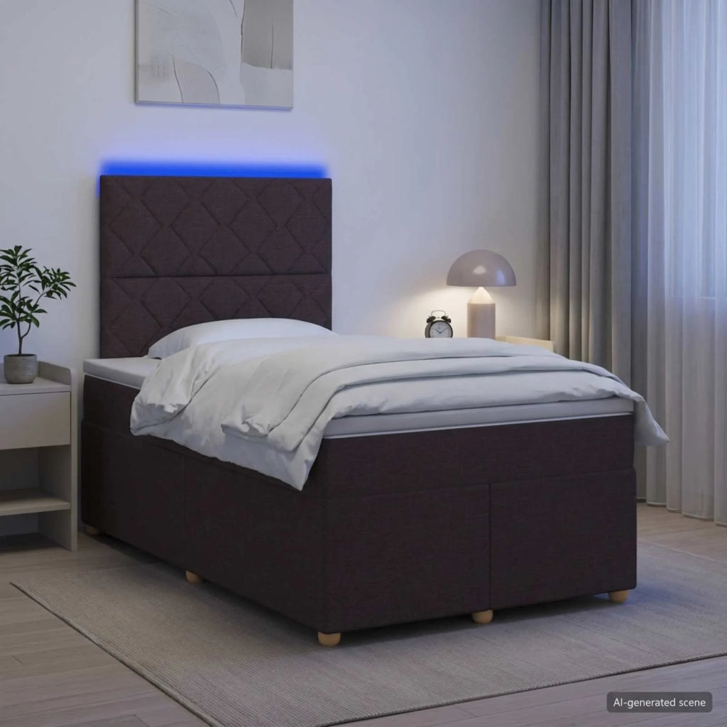 Letto box spring con materasso Marrone Scuro 120 x 190 cm 3455311
