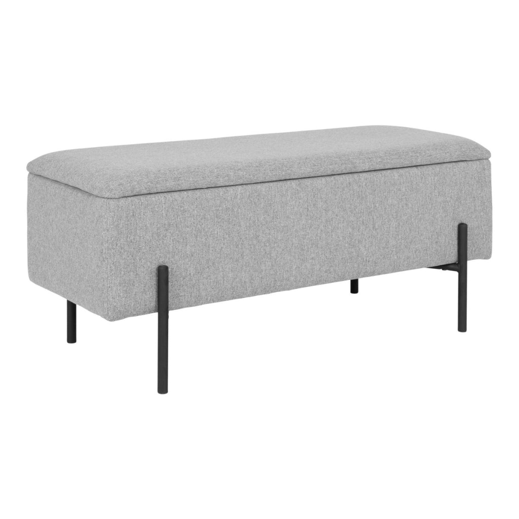 Panca con Portaoggetti Watford, Grigio, Poliestere, 36,5x95x43 cm