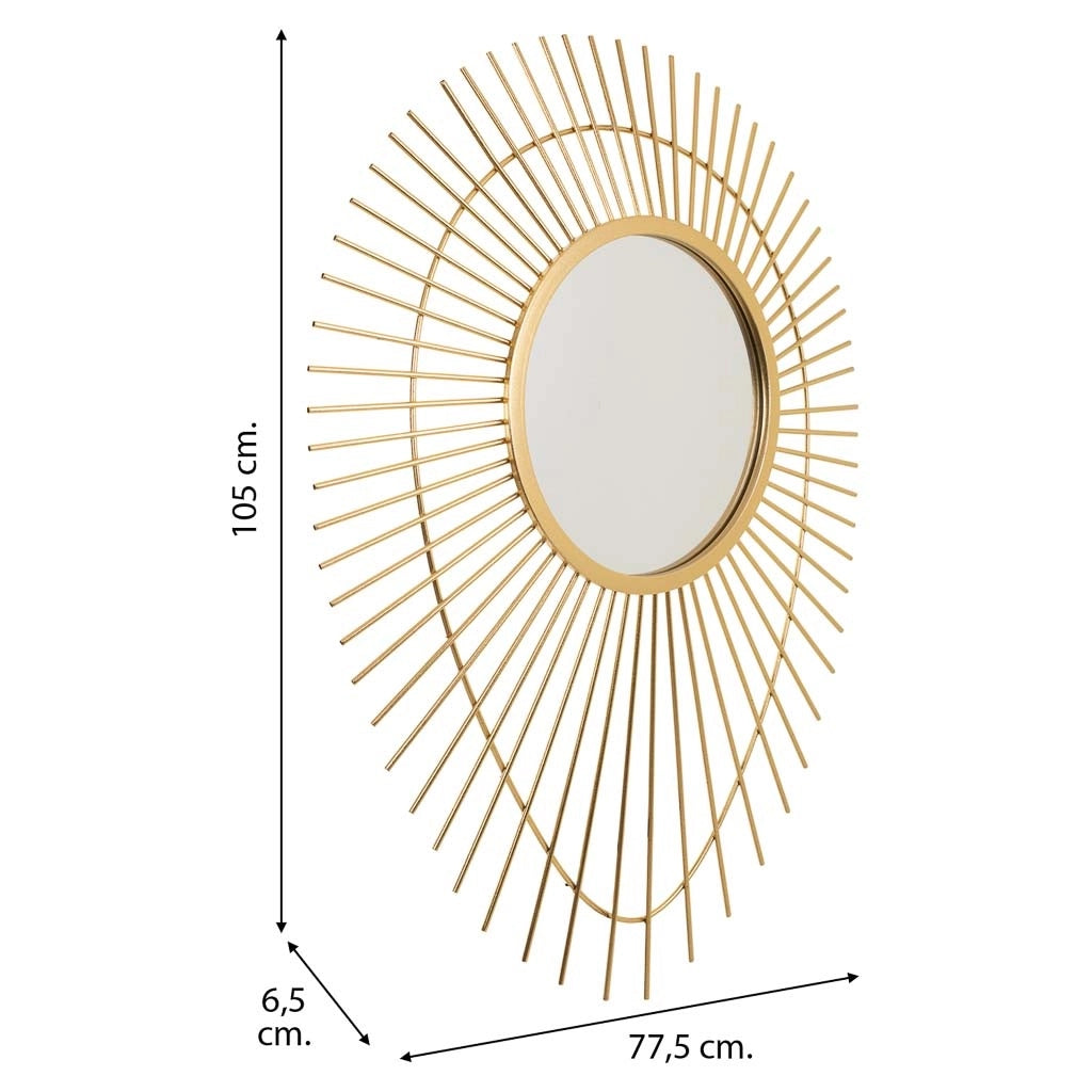 Specchio in metallo dorato 77,5x6,5x105h