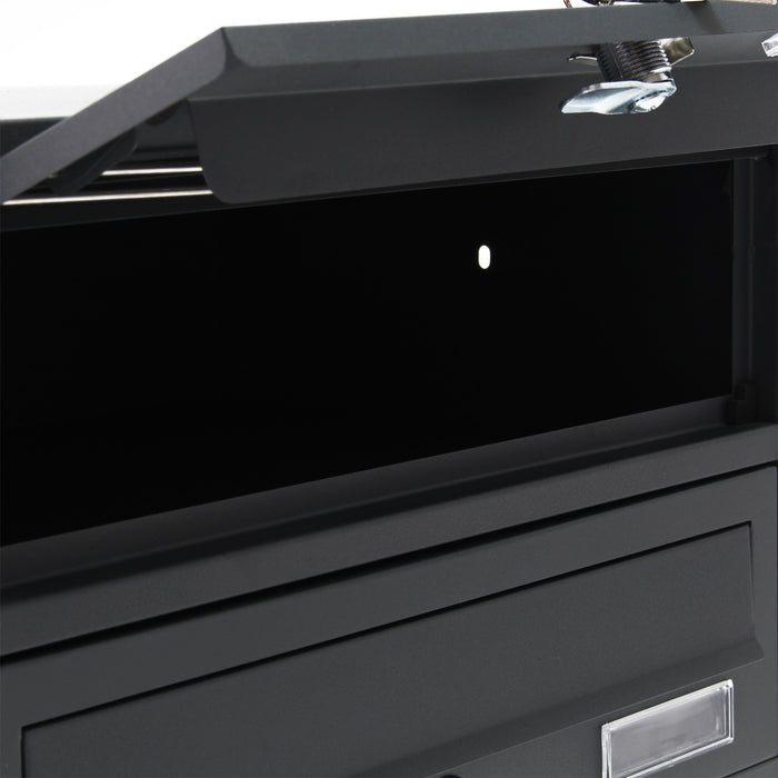 Cassetta postale condominiale autoportante, 12 posti, antracite, 945 x 270 x 1500 mm, 2 moduli
