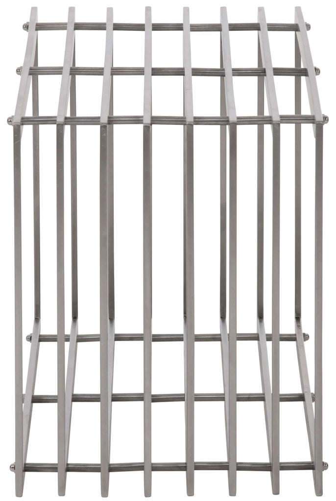 Portalegna Irving in robusto acciaio inox 40x50x150 cm