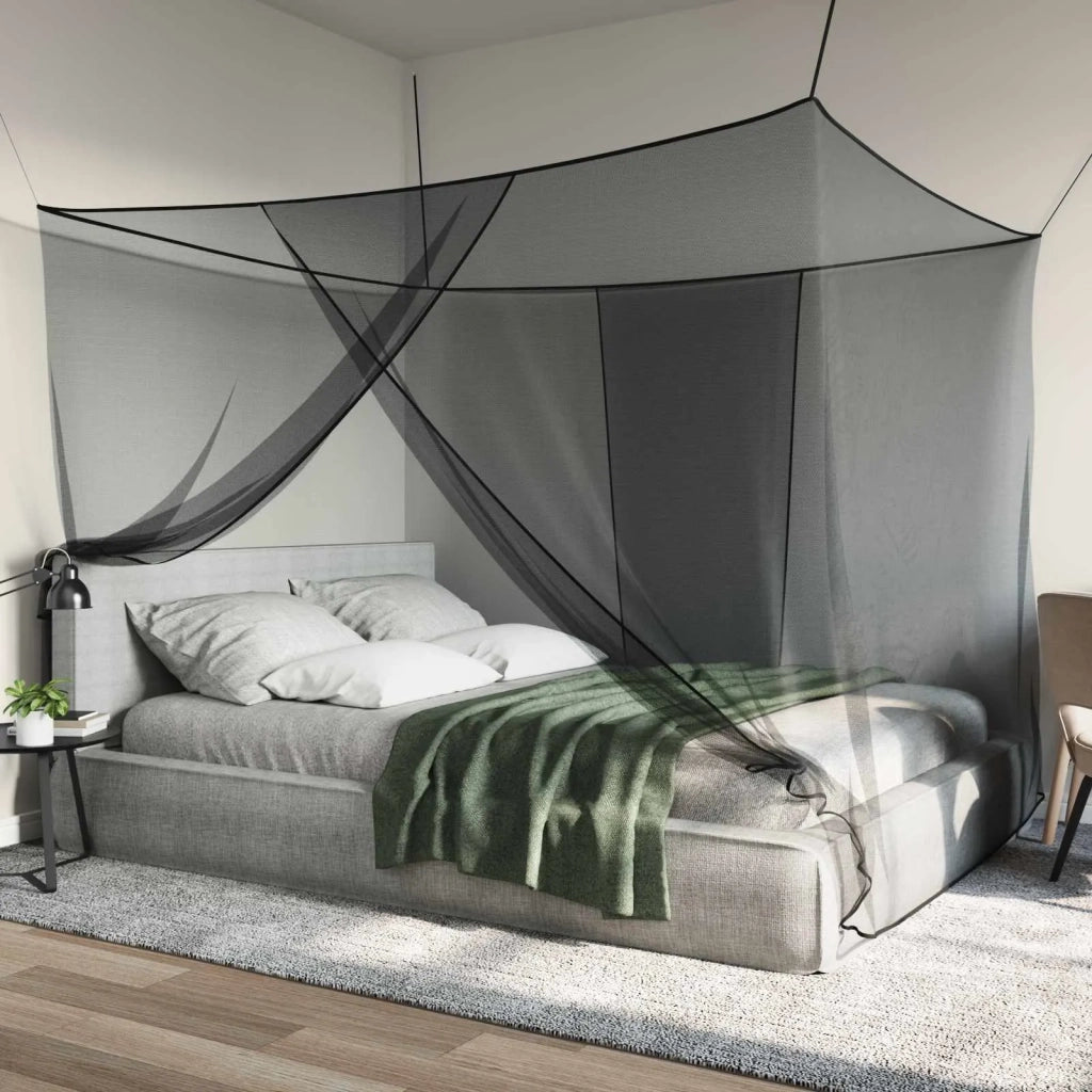 Zanzariera per letto 156 maglia Nero 220 x 150 x 180 cm 42033567