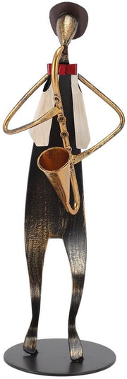 Scultura a forma di saxofono in materiali sostenibili per decorazione interna