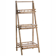 Scaffale in bambù naturale per bagno con 3 ripiani pieghevoli decorativo in stile scandinavo moderno