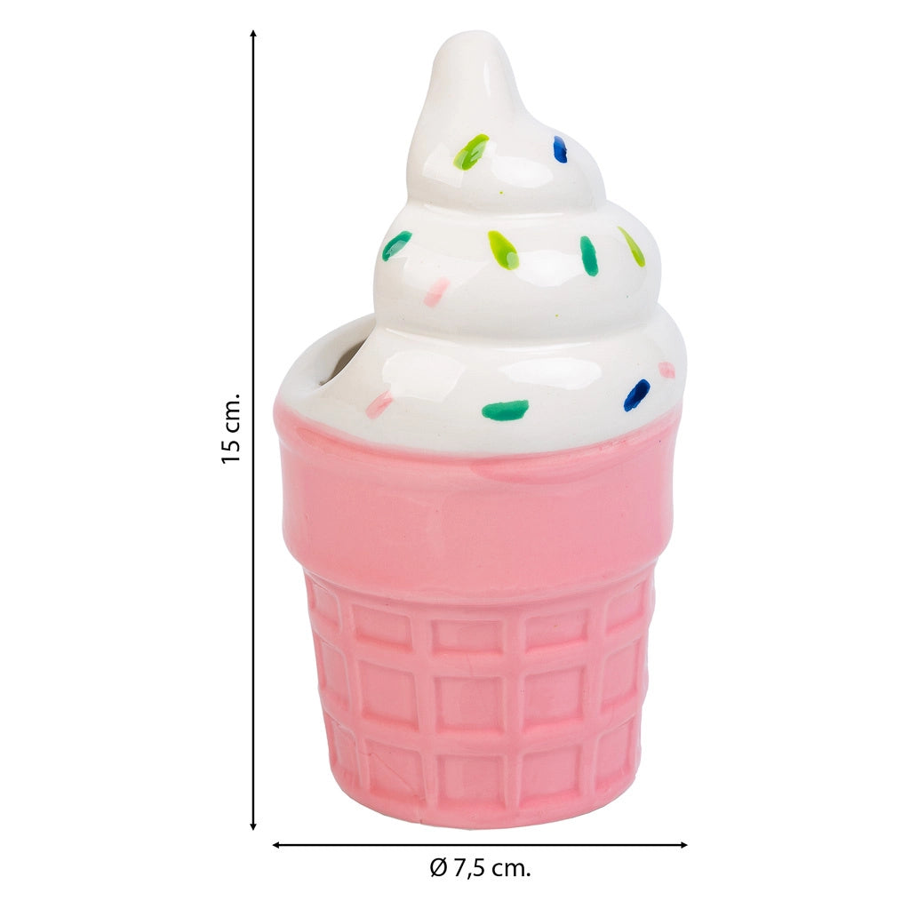 Portapenne in ceramica satinata rosa d7,5x15h