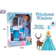 Trade Shop - Bambola Principessa D'inverno Magico Mondo Inclusi 2 Accessori Gioco Per Bambine -