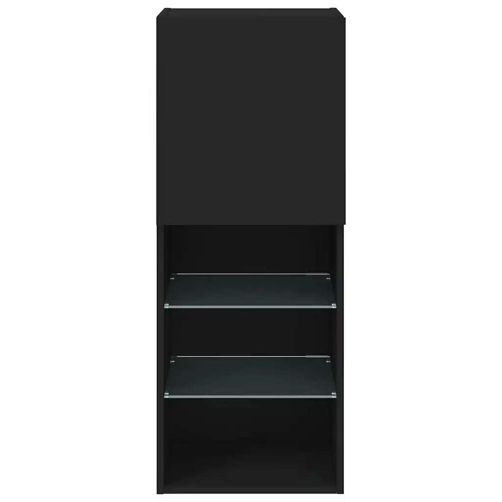 Mobile TV | Armadietto TV | Mobile Porta TV con Luci LED Nero 40,5x30x102 cm
