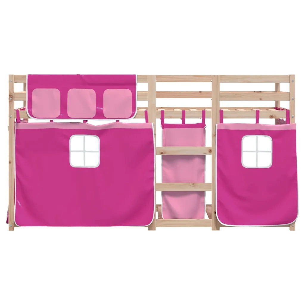 Letto a Castello senza Materasso Rosa 90x190 cm Legno di Pino 3283906
