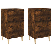 Set di 2 Comodini | Armadio da Notte | Mobiletto da notte Rovere Fumo 40x35x70 cm