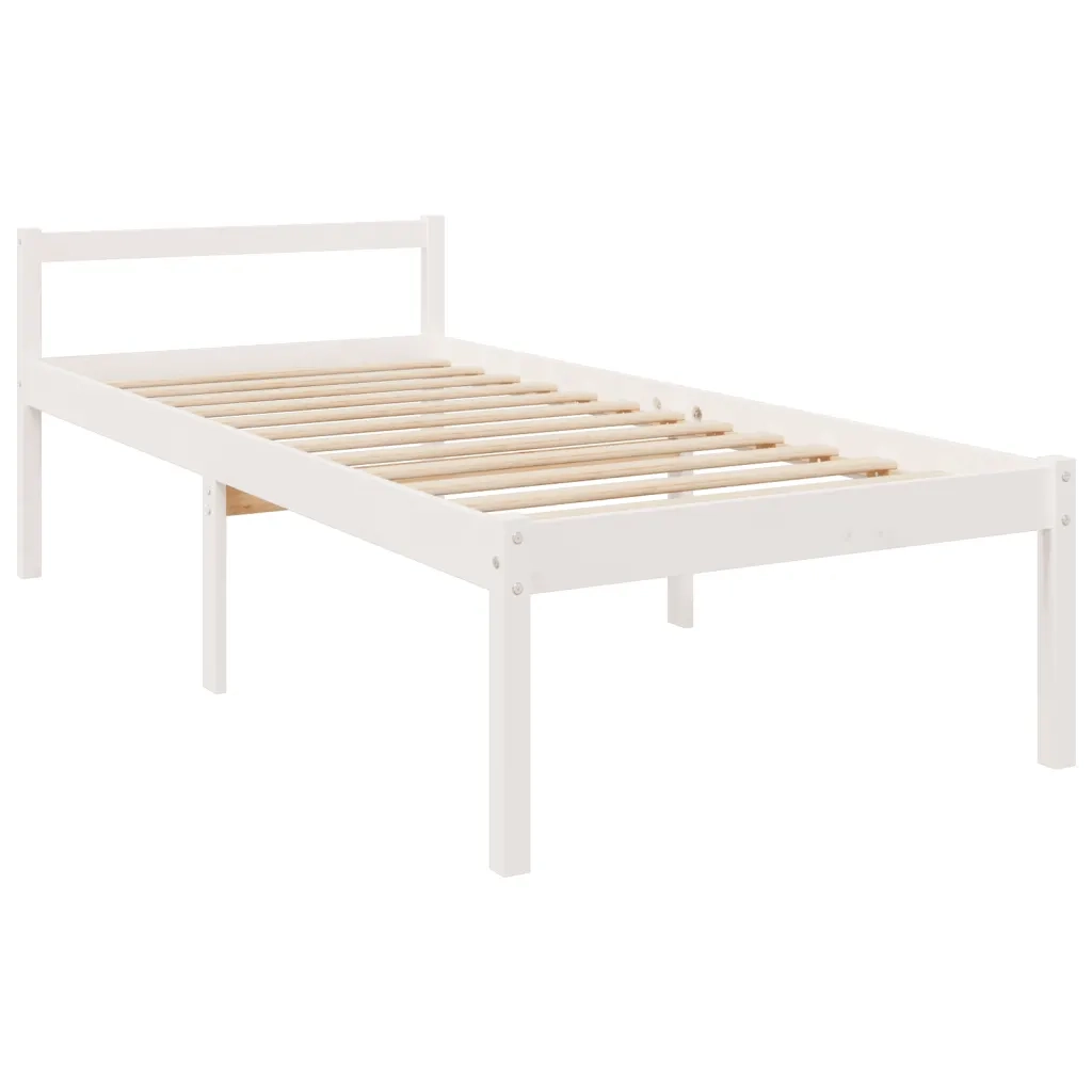 Letto per Anziani Bianco 75x190 cm Small Single Legno di Pino 810575