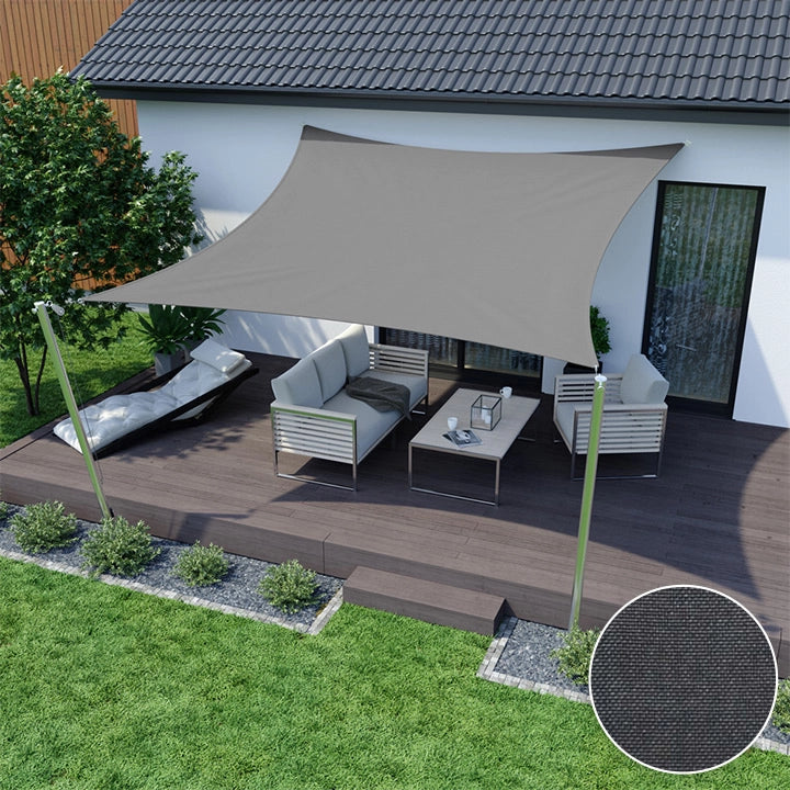 AIO FACTORY Vela ombreggiante impermeabile 3x3 m grigio scuro per il relax in giardino