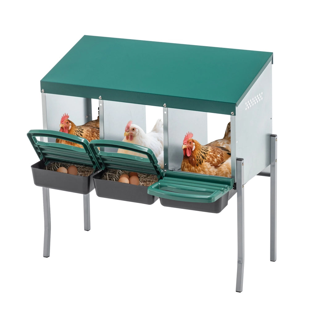 NIDO PER GALLINE 80 x 33 x 81 cm Metallo Verde 3 scomparti