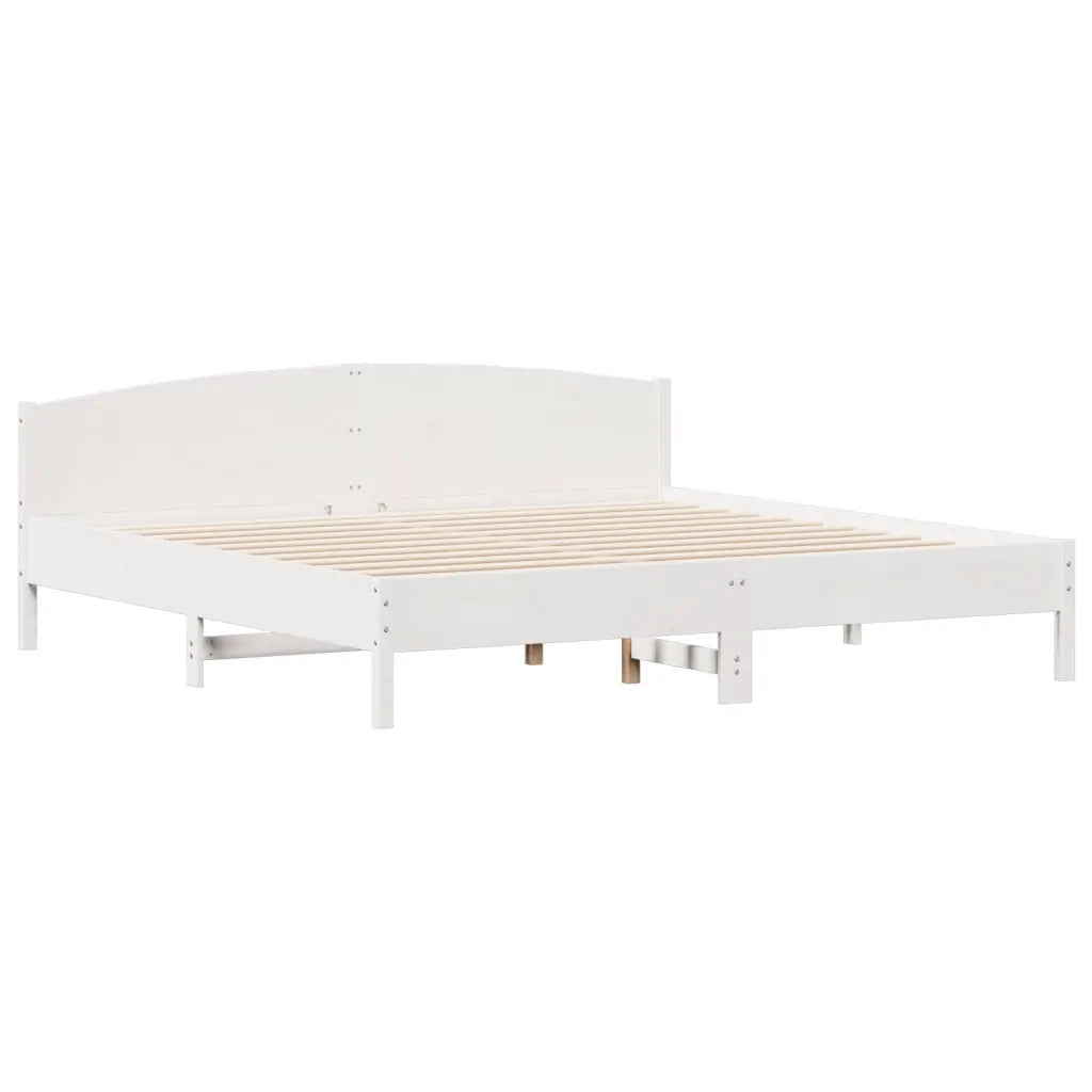 Giroletto senza Materasso Bianco 200x200 cm Legno Massello Pino 3306955