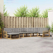 Set di divani da esterno 7 pcs Bianco e Grigio Chiaro