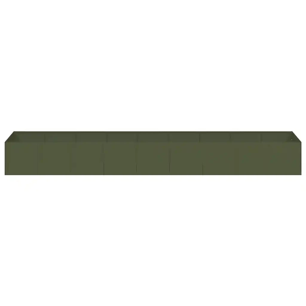Fioriera Verde Oliva 360x80x40 cm in Acciaio
