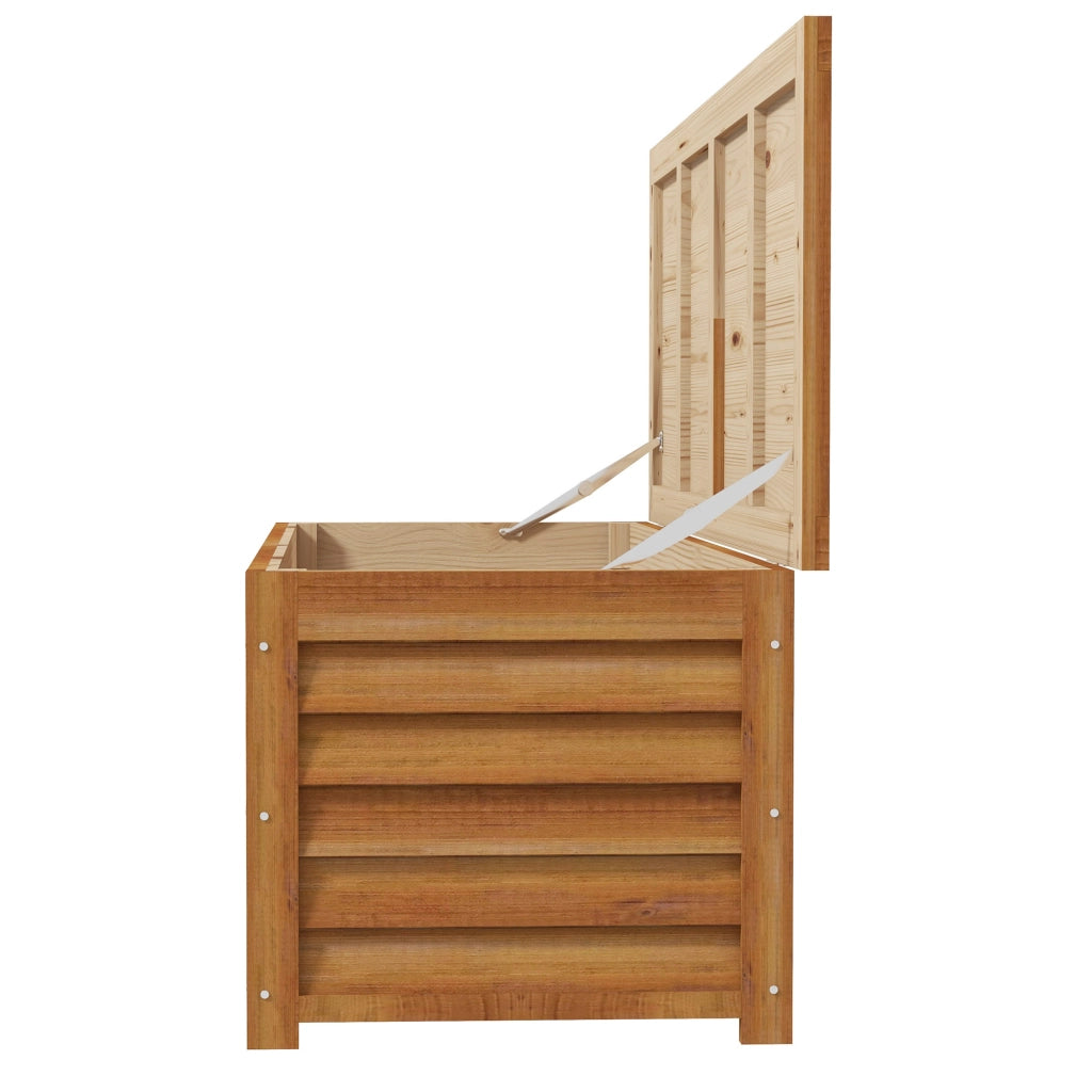 Cassa di stoccaggio giardino esterno 176L in legno ¨C zephmum ¨C 130x50x45 cm