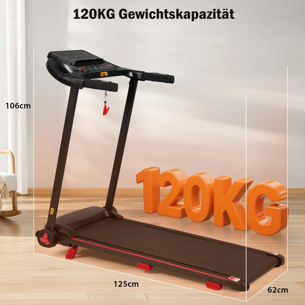 TAPIS ROULANT pieghevole con inclinazione 8% 110x40 cm nero in metallo