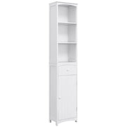 Mobiletto a Colonna Bagno in MDF Bianco con 3 Ripiani ¨C zephmum ¨C 34x24x170cm