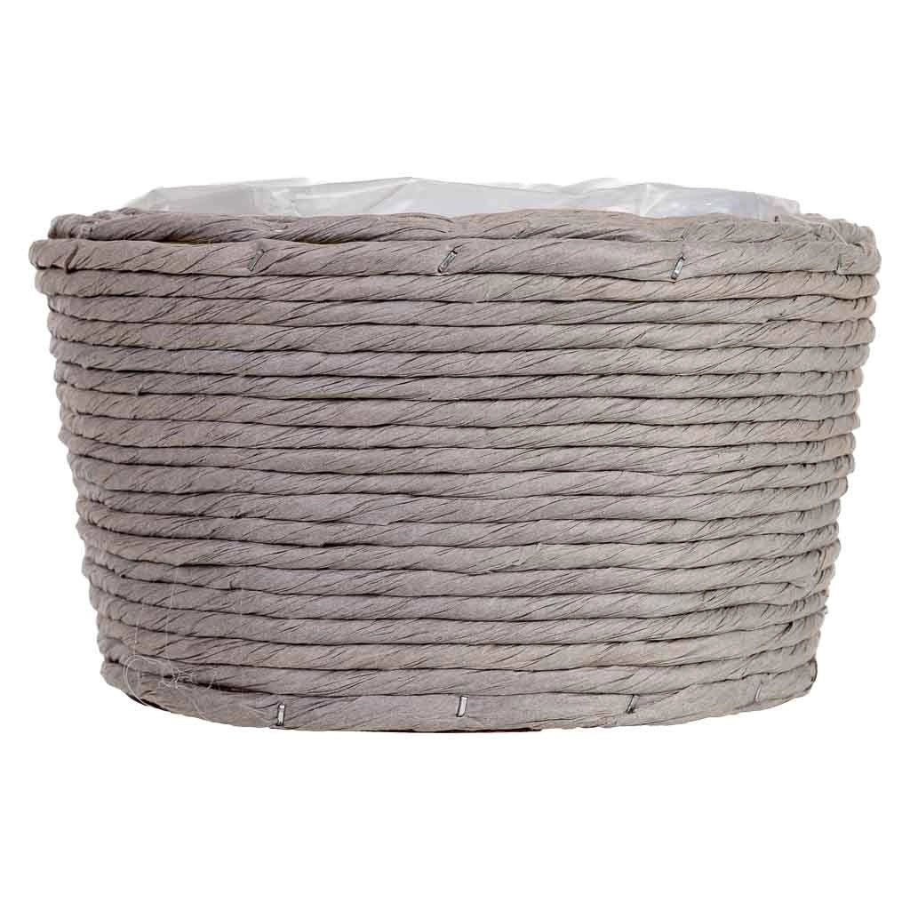 Cesto ovale in vimini grigio 28x19x11h cm