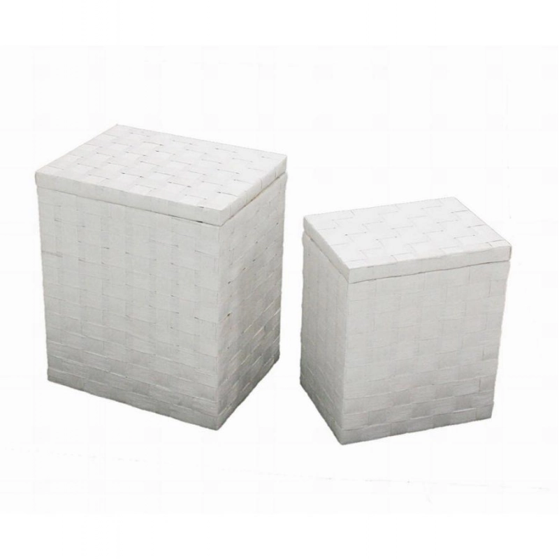 Cestone paper bianco 1-2 con fodera rettangolare cm 45x35h54