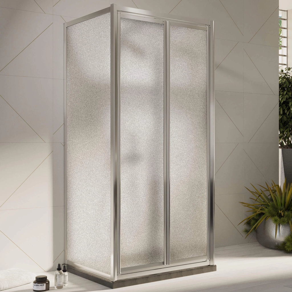 Box Doccia 3 lati 75x75x75 cm 2 Ante Battenti in Cristallo Opaco 4-6mm H198 Fosterberg Maribo Trio