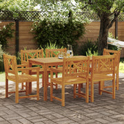 Set da Pranzo da Giardino 7 Pezzi in Legno Massello di Acacia