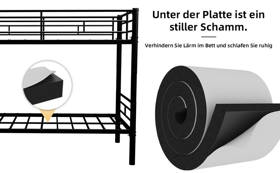 Letto a Castello Convertibile in Metallo per Bambini ¨C MINIMAL ¨C Struttura con Scale e Ringhiera