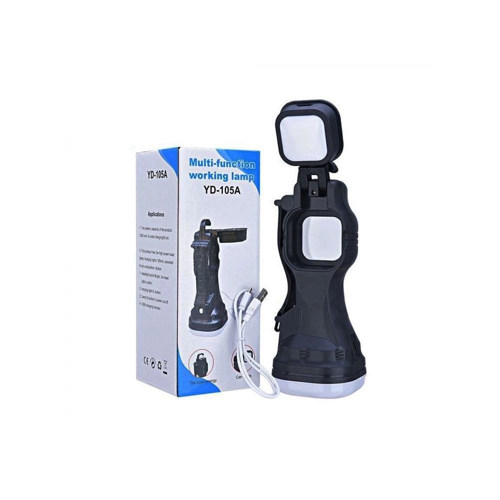 Trade Shop - Torcia Lampada Emergenza 26 Led Smd Cob Ricaricabile Portatile Pannello Solare -