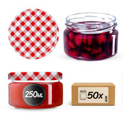 KADAX 50x Barattolo per conserve 250ml + Coperchio Fi82 miele